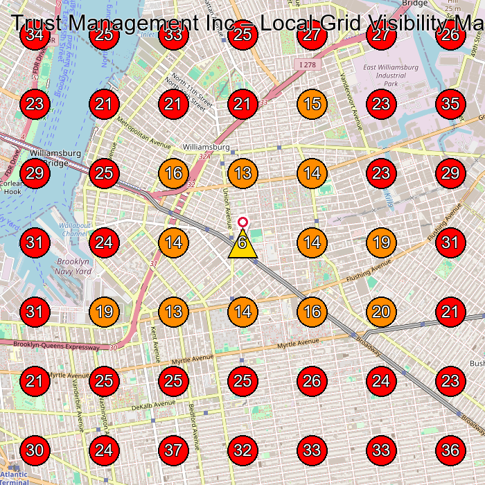 Trust Management Inc GeoGrid visibility map for Construction Company in None